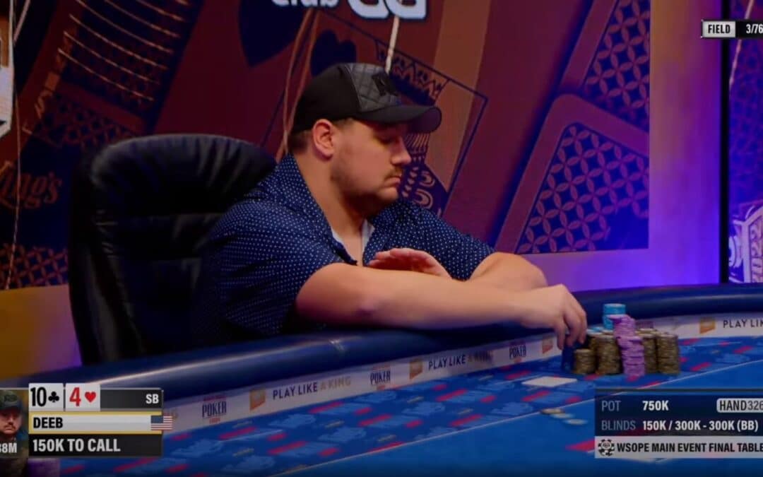 Shaun Deeb folda trips a 3 left del Main Event WSOPE
