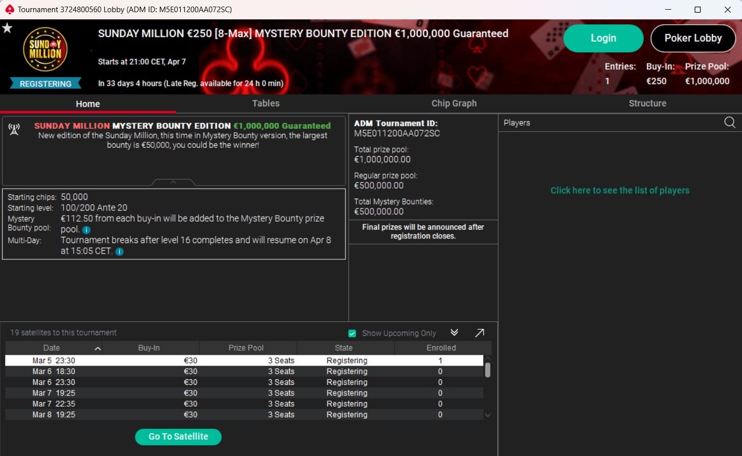 sunday million 7 aprile sunday million 7 aprile