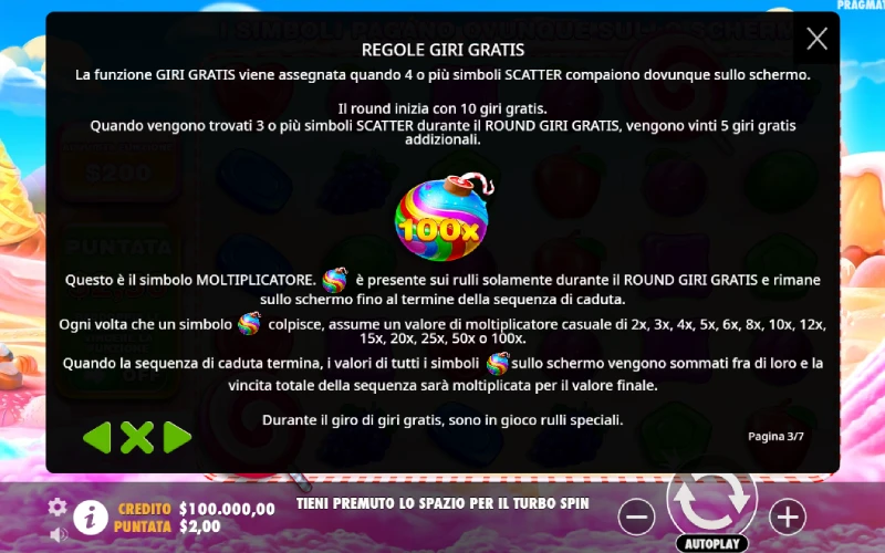 Bonus e giri gratis su Sweet Bonanza