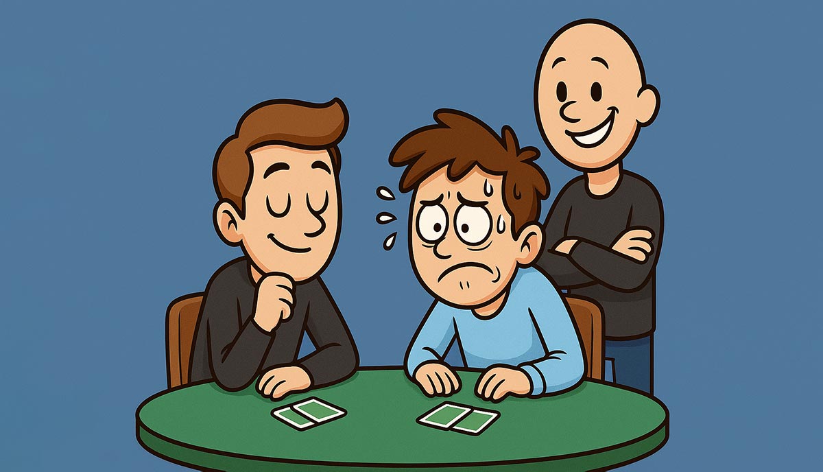 Partita di poker nel blu