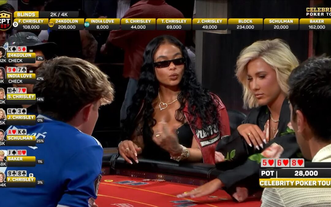 Floppa bilaterale di scala colore e folda senza che nessuno betti: action insana al Celebrity Poker Tour