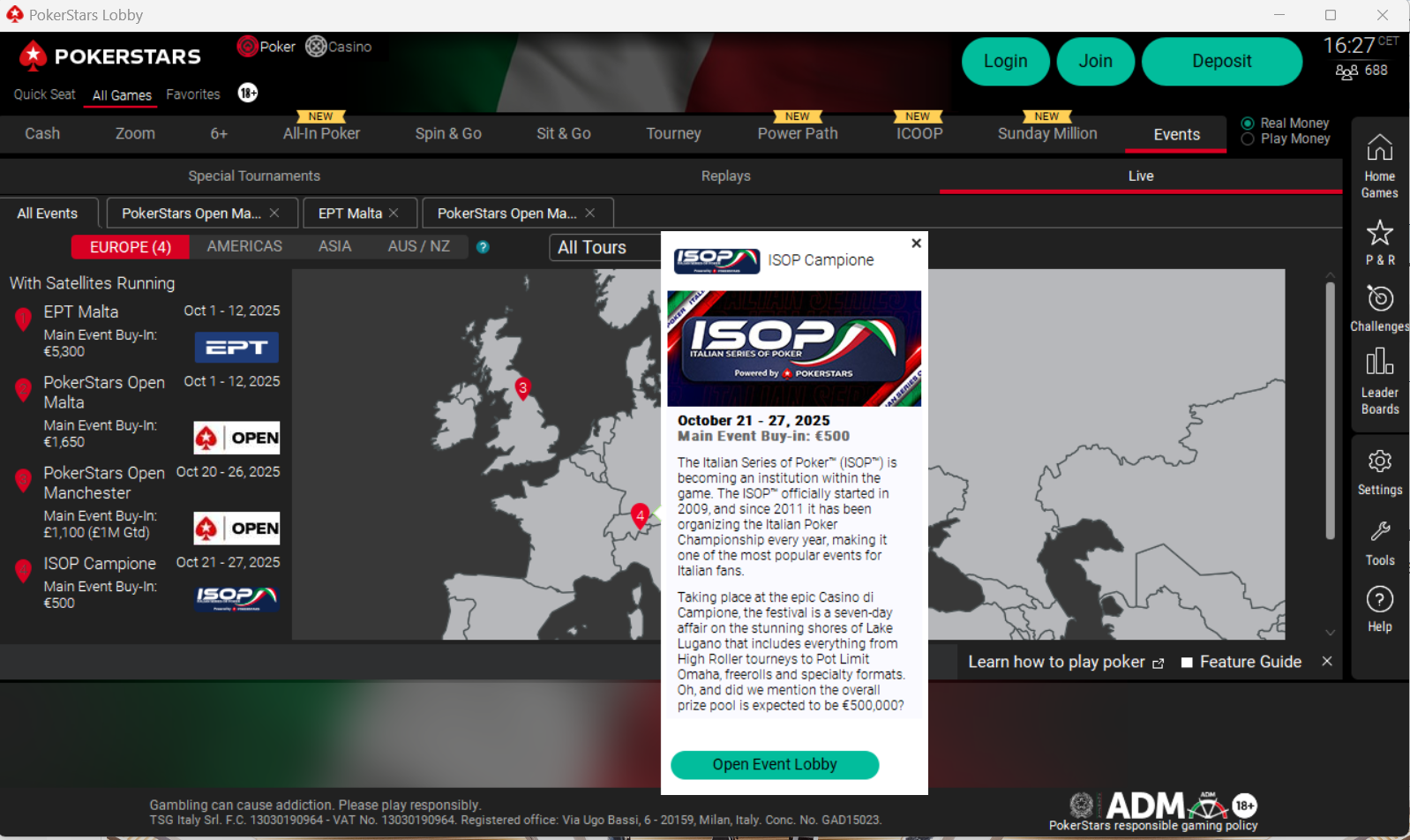 pokerstars satelliti isop