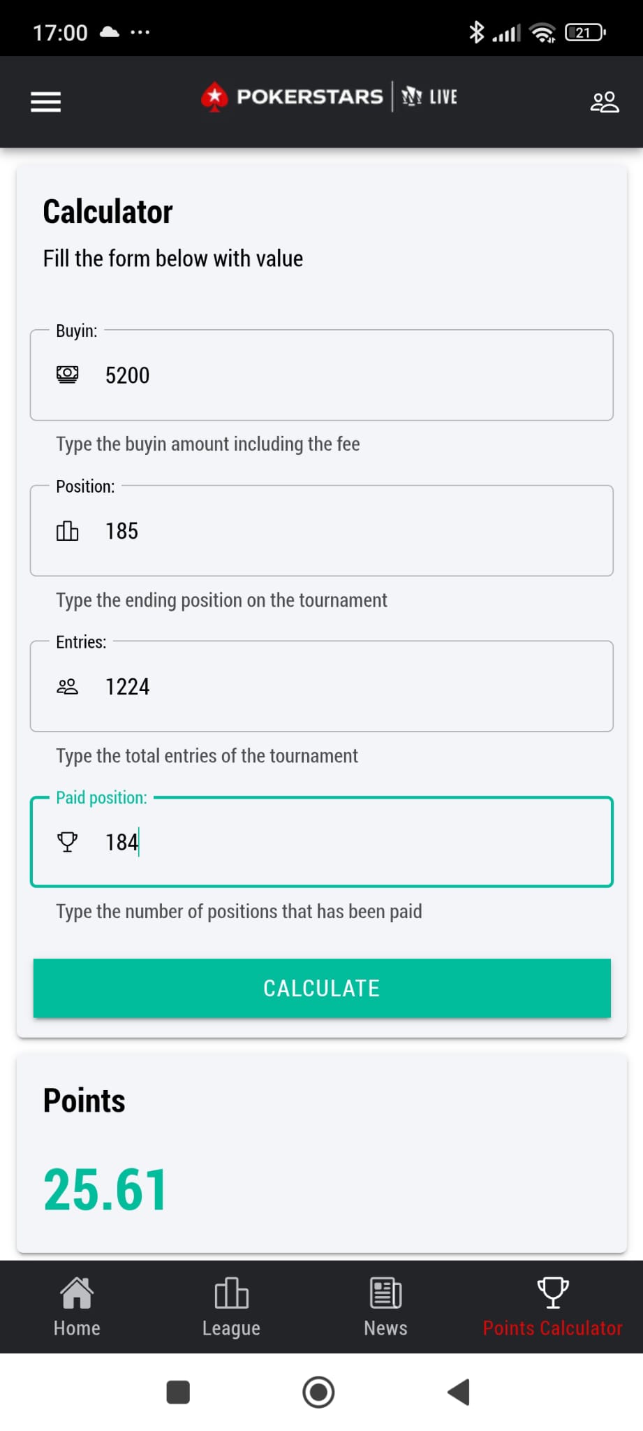 punti pokerstars live fuori dai premi