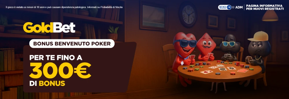 Bonus poker online Goldbet.it