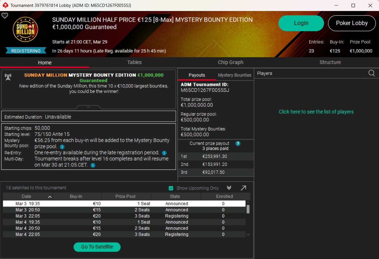sunday million xxiv