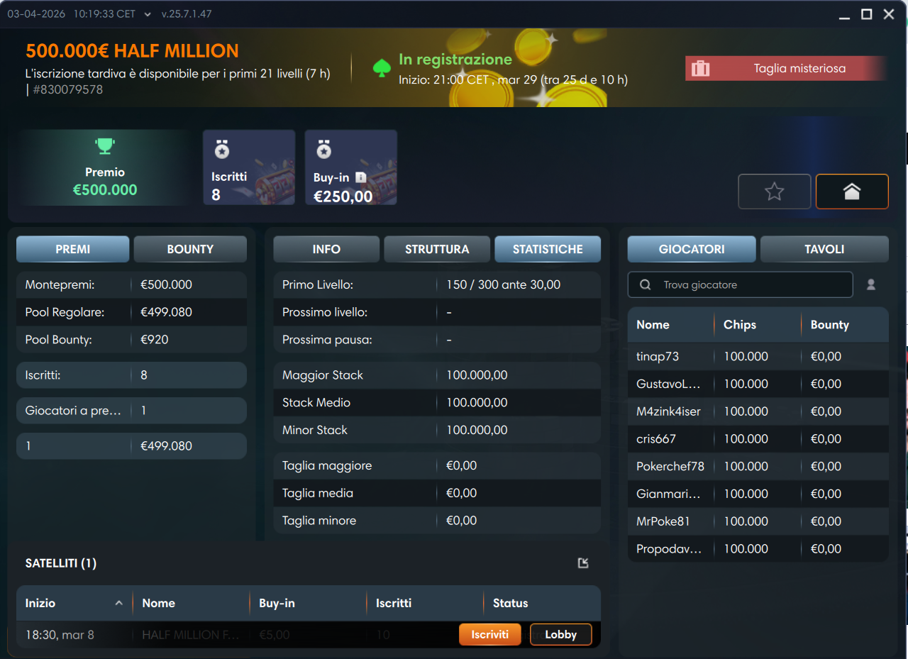 half million ipoker