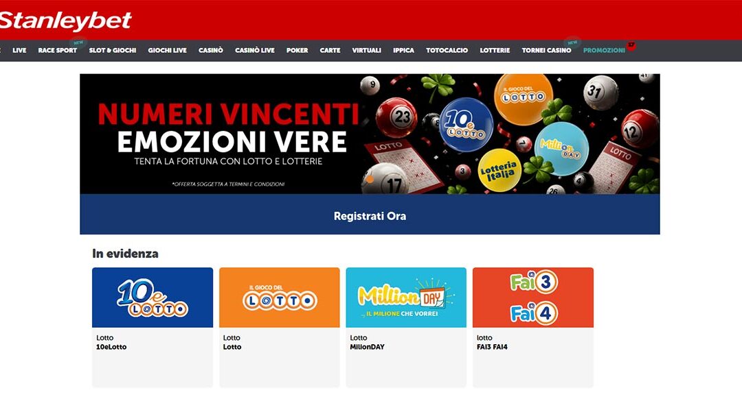Stanleybet si rinnova: arriva la nuova sezione dedicata alle Lotterie
