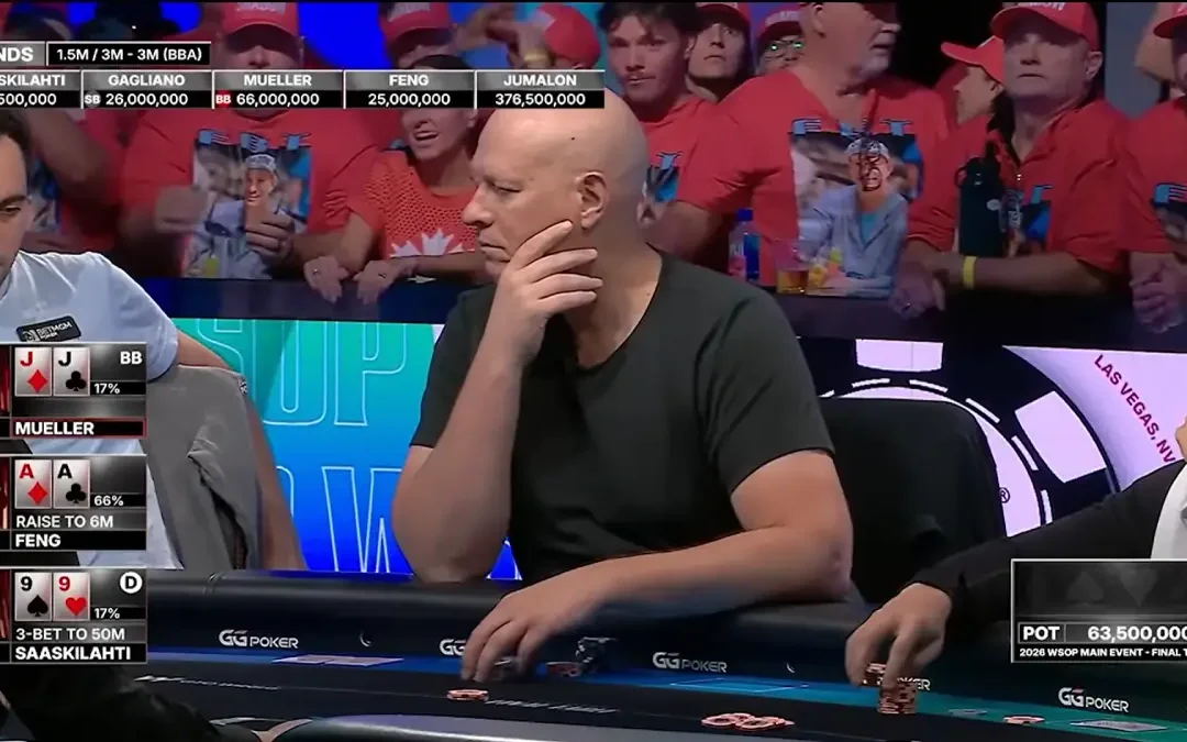 JJ 23x su raise e tribet-push, 5 left al Main Event WSOP: l’analisi di Faraz Jaka
